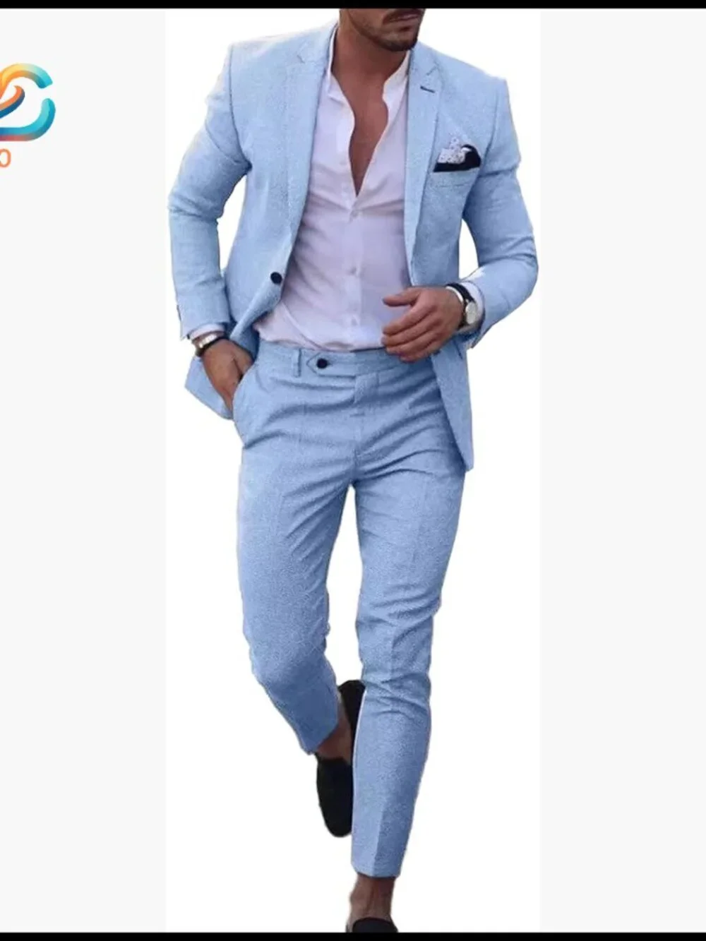 Men's Linen Suit Set XXL Blazer Pants Lightweight Summer Wedding Beach
